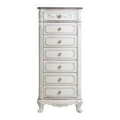 Cinderella Panel Bedroom Set (Antique White) -Beds and Accessories Sales 1386NW 12 lingerie chest 1