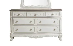 Cinderella Panel Bedroom Set (Antique White) -Beds and Accessories Sales 1386NW 5 dresser 1 1