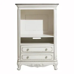 Cinderella Panel Bedroom Set (Antique White) -Beds and Accessories Sales 1386NW 7 armoire 1 1