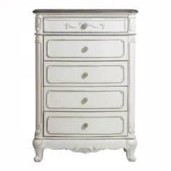 Cinderella Panel Bedroom Set (Antique White) -Beds and Accessories Sales 1386NW 9 chest 1
