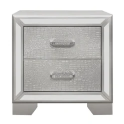 Aveline Panel Bed (Silver) -Beds and Accessories Sales 1428SV 4 nightstand 1