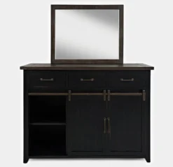 Madison County Dresser (Vintage Black) -Beds and Accessories Sales 1702B 10 dr mirr 6