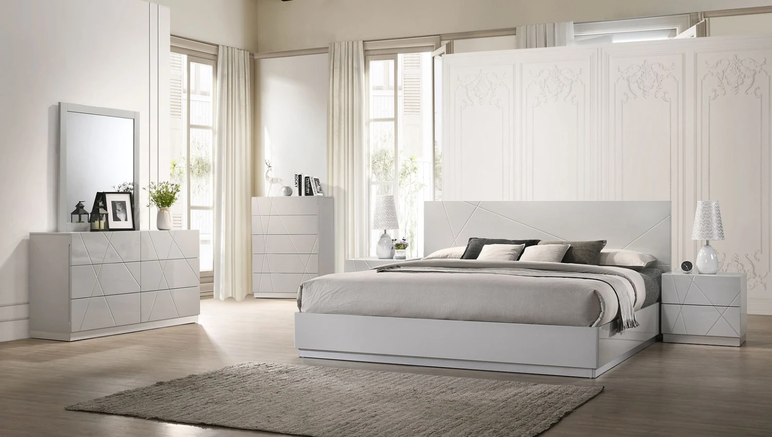 Naples Platform Bedroom Set (Grey) 2 Naples Platform Bedroom Set (Grey) - Image 2