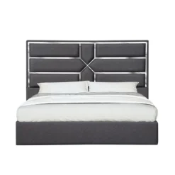 Milan Black Bedroom Set W/ Da Vinci Charcoal Bed