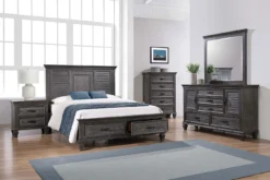 Franco Storage Bedroom Set (Weathered Sage) -Beds and Accessories Sales 205730Q br set 1
