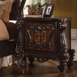 Versailles Upholstered Bedroom Set (Cherry Oak)