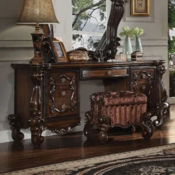 Versailles Upholstered Bedroom Set (Cherry Oak) -Beds and Accessories Sales 21107 vanity desk oak 1