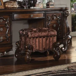 Versailles Upholstered Bedroom Set (Cherry Oak) -Beds and Accessories Sales 21108 vanity stool oak 1