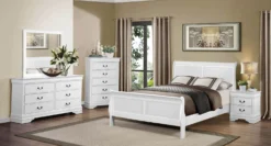 Mayville Sleigh Bedroom Set (White) -Beds and Accessories Sales 2147KW br set 1