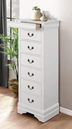 Mayville Sleigh Bedroom Set (White) -Beds and Accessories Sales 2147W 12 lingerie chest 1