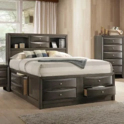 Ireland Bookcase Bed (Gray Oak)