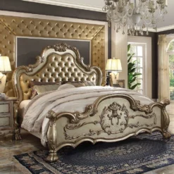Dresden Panel Bedroom Set (Gold Patina)