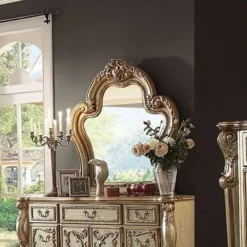 Dresden Panel Bedroom Set (Gold Patina) -Beds and Accessories Sales 23165 mirror 1