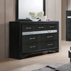 Naima Storage Bedroom Set (Black) -Beds and Accessories Sales 25905 dresser black 1