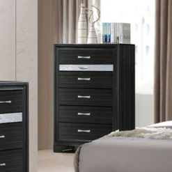 Naima Storage Bedroom Set (Black) -Beds and Accessories Sales 25906 chest black 1