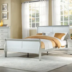 Louis Philippe Sleigh Bed (Platinum)