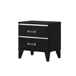 Chelsie Panel Bedroom Set (Black) -Beds and Accessories Sales 27413 nightstand 2