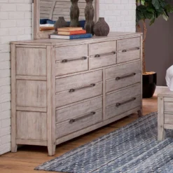 Aurora Sleigh Bedroom Set (Whitewash) -Beds and Accessories Sales 2810 270 dresser white 1