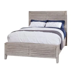 Aurora Panel Bed (Whitewash)
