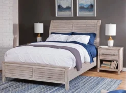 Aurora Sleigh Bedroom Set (Whitewash) -Beds and Accessories Sales 2810 50SLPN br set 1
