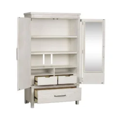 Modern Farmhouse Armoire (Flea Market White) -Beds and Accessories Sales 406W BR ARM armoire 6