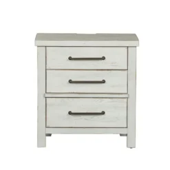 Modern Farmhouse Platform Bed (Flea Market White) -Beds and Accessories Sales 406W BR61 nightstand 1