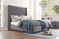 Fairborn Dark Gray Upholstered Bed