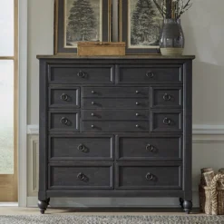 Americana Farmhouse 12 Drawer Chesser (Black) -Beds and Accessories Sales 615 BR32 B chesser 8