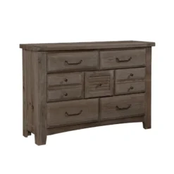 Sawmill Arch Poster Bedroom Set (Saddle Grey) -Beds and Accessories Sales 692 002 dresser grey 1