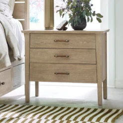 Symmetry Incline Oak Low Footboard Bedroom Set -Beds and Accessories Sales 939 422 large nightstand 2