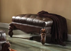 Versailles Upholstered Bedroom Set (Cherry Oak) -Beds and Accessories Sales 96538 ottoman oak 1