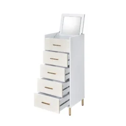 Myles Armoire (White/ Champagne) -Beds and Accessories Sales AC01168 armoire 4