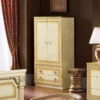 Aida 2 Door Wardrobe (Ivory And Gold)