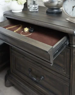 Bellamy Sleigh Shaped Bedroom Set -Beds and Accessories Sales B2491 01 nightstand 2