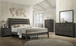 Evan Low Profile Bedroom Set (Grey) -Beds and Accessories Sales B4720 Q br set 2