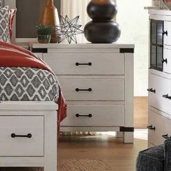 Harper Springs Metal/ Wood Headboard Storage Bedroom Set -Beds and Accessories Sales B5321 08 bachelor chest 2