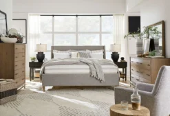 Lindon Grey Upholstered Island Bedroom Set