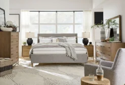 Lindon Grey Upholstered Island Bedroom Set -Beds and Accessories Sales B5570 50HG 50FG 50RG br set 2