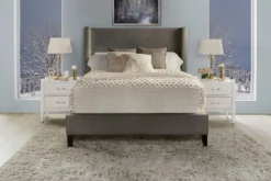 Angel Himalaya Charcoal Upholstered Bed