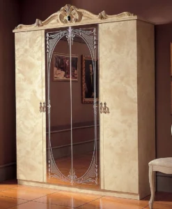 Barocco 4 Door Wardrobe (Ivory)