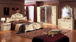 Barocco Bedroom Set (Ivory) -Beds and Accessories Sales BAROCCOBEDQS br set ivory 2