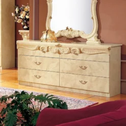 Barocco Bedroom Set (Ivory) -Beds and Accessories Sales BAROCCODRESSER double dresser ivory 1