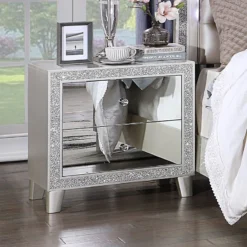 Sliverfluff Panel Bedroom Set -Beds and Accessories Sales BD00243 nightstand 2