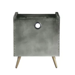 Doris Upholstered Panel Bedroom Set (Gray) -Beds and Accessories Sales BD00440 nightstand 5