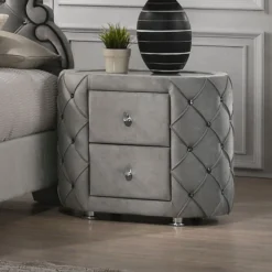 Perine Upholstered Bedroom Set 16 Perine Upholstered Bedroom Set -Beds and Accessories Sales BD01063 nightstand 2
