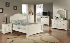 Brook Panel Bedroom Set (White) -Beds and Accessories Sales BP700FHW BP700FFW BP700FRW br set 1