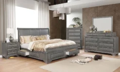 Brandt Storage Bedroom Set (Gray) -Beds and Accessories Sales CM7302GY Q br set 1