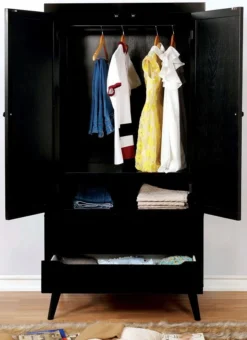 Lennart Armoire (Black) -Beds and Accessories Sales CM7386BK AR SET armoire 3