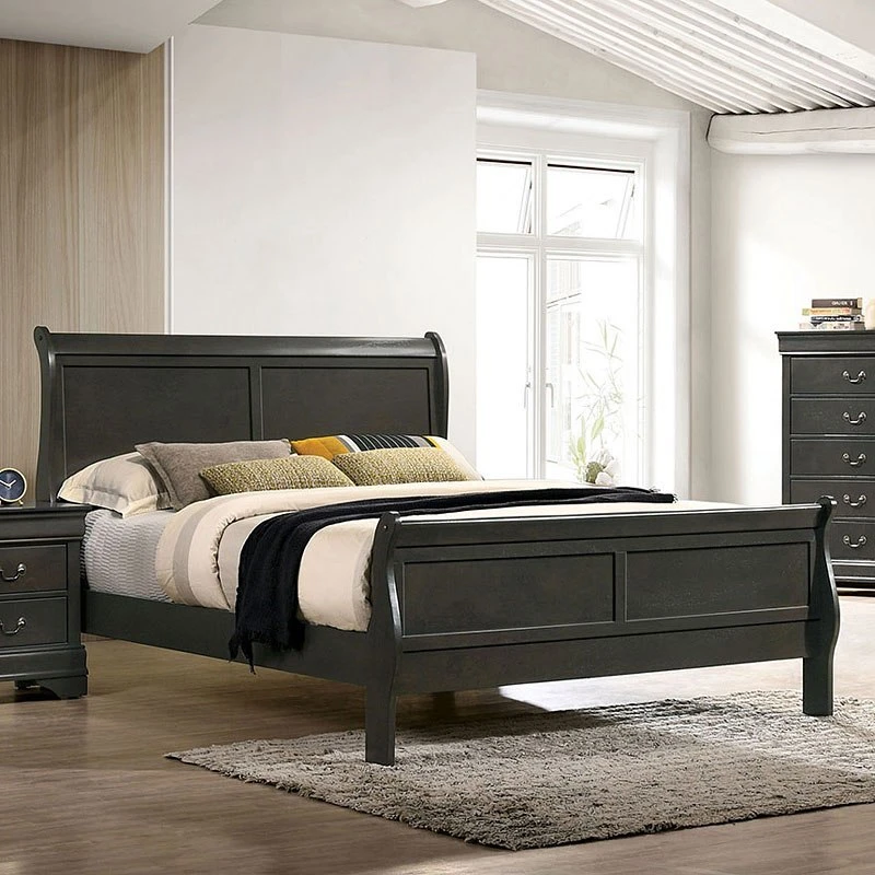 Louis Philippe Sleigh Bed (Gray) 1 Louis Philippe Sleigh Bed (Gray)