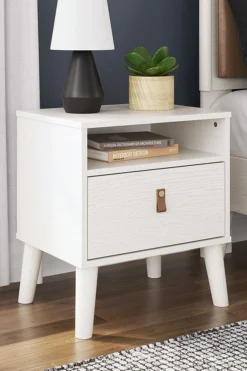 Aprilyn White Canopy Bed -Beds and Accessories Sales EB1024 291 nightstand 1